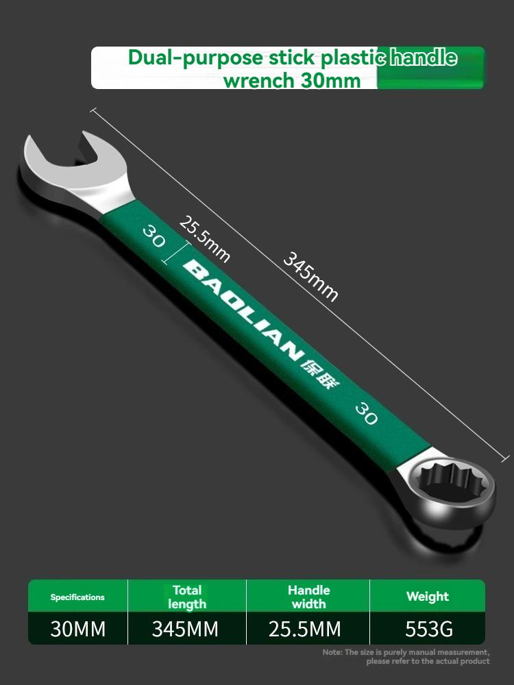 BaoLian Durable Ratchet Wrench 8-32mm Plum Blossoms Open Combination Wrench Two-Way Double Fast Ratchet Wrench Auto Repair Tools