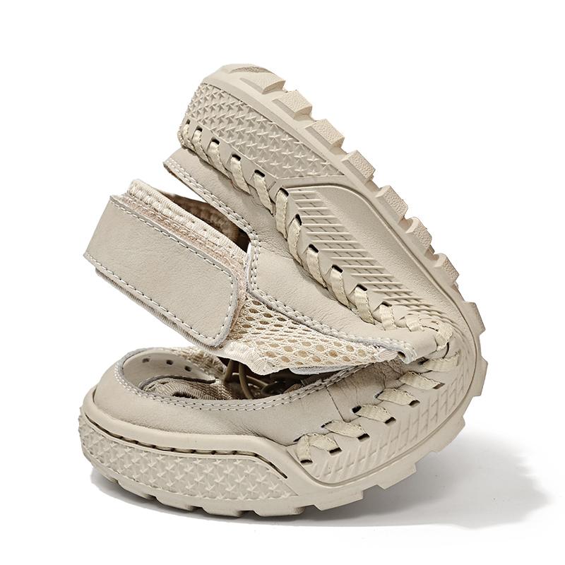 Summer Men's Sandals Handmade Mesh Breathable Casual Shoes