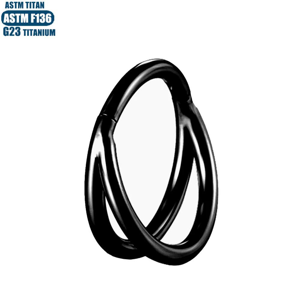 F136 Implant Grade Titanium Forked Nose Ring & Zirconia Seamless Stud Earring Set