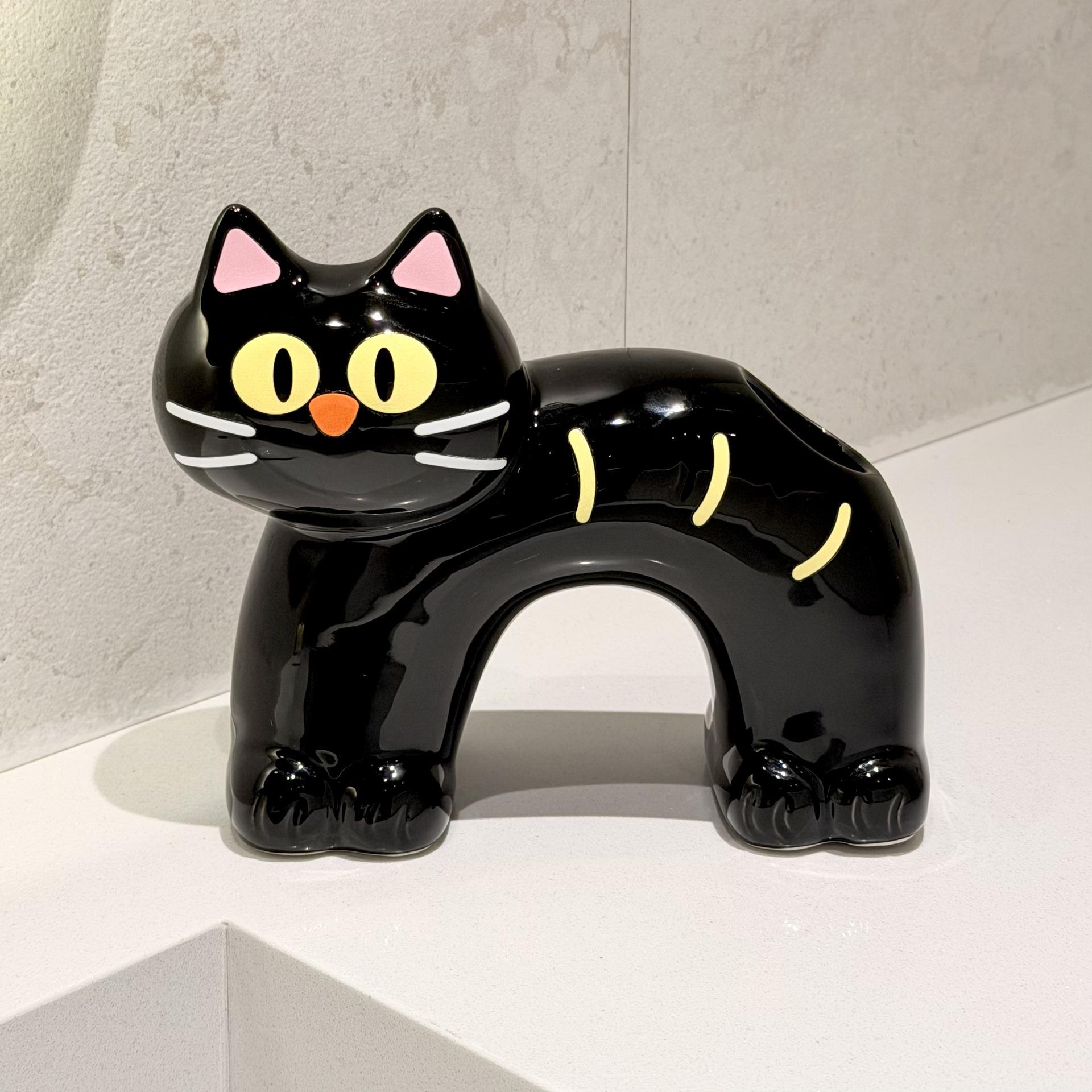 

Black Cat Toothbrush Holder, High-value Bathroom Storage Rack, Couple Toothpaste Organizer, Wash Stand Shelf with Base