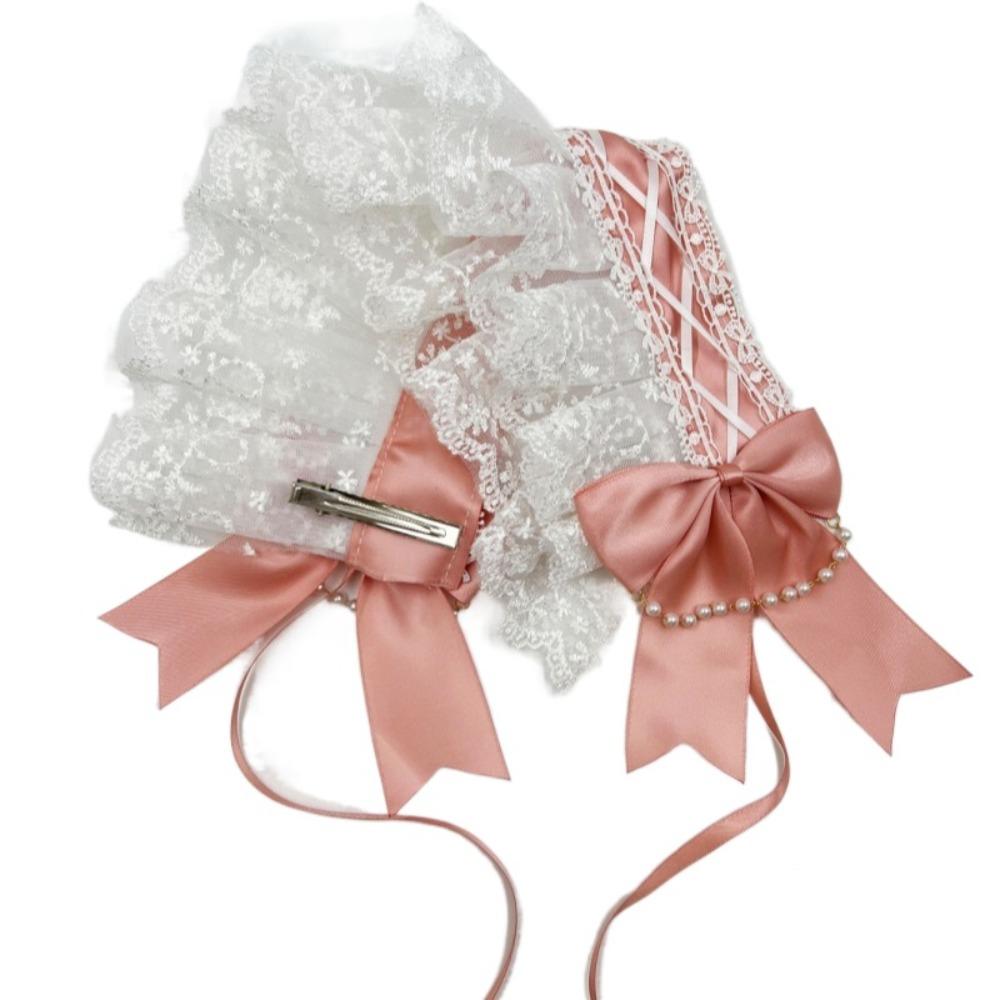 Pearl Ruffled Hairband Sweet Maid Cosplay Headdress Creative Lolita Lace Headband Girls