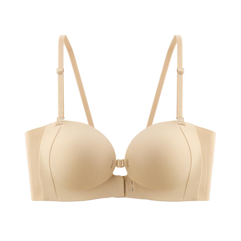 Front Buckle Strapless Non-slip Underwear Women's Small Breasts Gather To Show Great Beauty, Back Cross Belt Hanging Neck Seamless Invisible Bra Cover