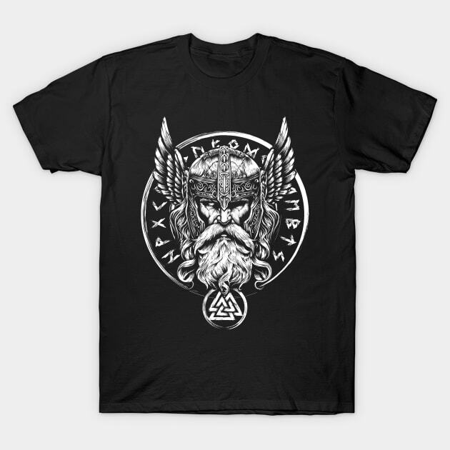 Odin T Shirt Vikings Valhalla Thor Norse God Runes Yggdrasil Viking Compass Axes