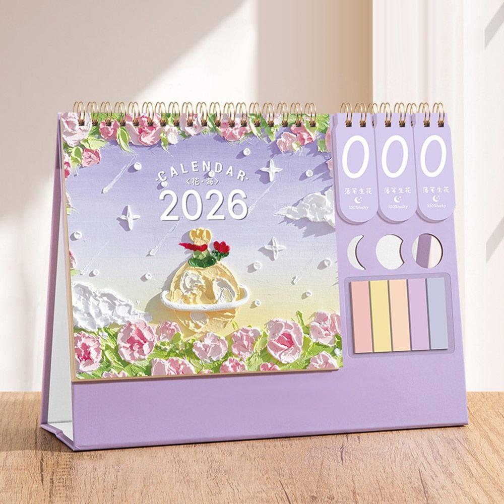 

Creative 2026 Desktop Paper Calendar Yearly Home Decor Planner Scheduler Multi-function Notebook Agenda Organizer Home Office