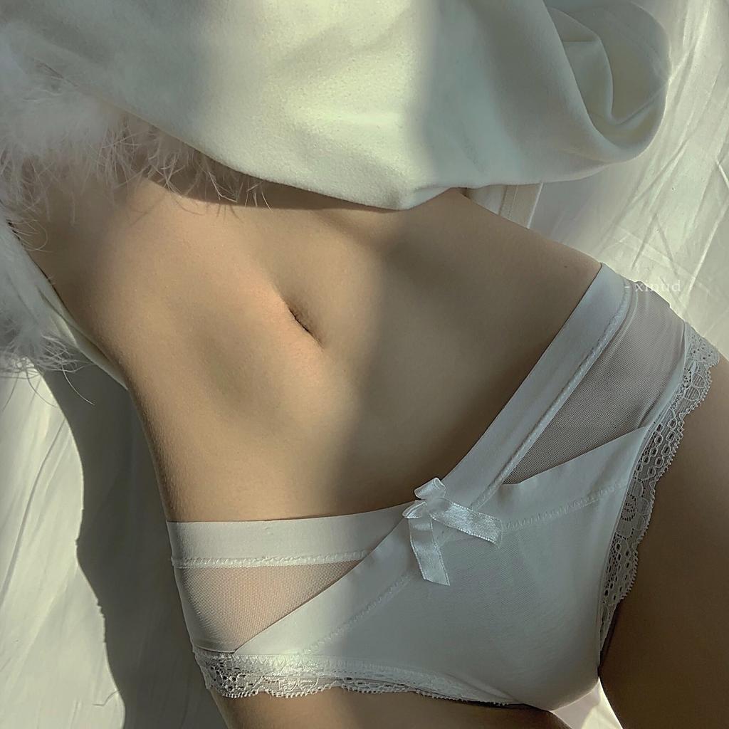 Japanese Sexy Low-waist Girl Lace Cotton Crotch Seamless Transparent Underwear