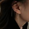 Minimalist Long Tassel Ear Line Drop Earrings for Women Korean Fashion Stainless Steel Chain Hanging Earings Jewelry Party Gifts