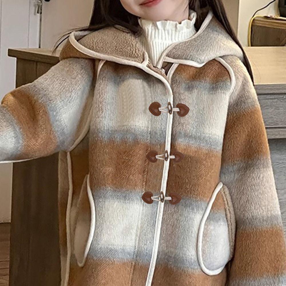 Fashion PU Leather Horn Buckle Vintage Style Sew-On Design Resin Horn Buttons Sew-On Buttons Jackets