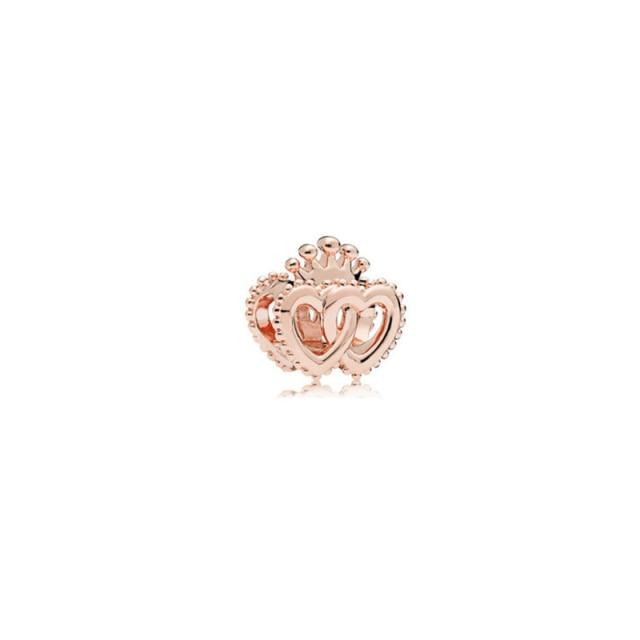 Rose Gold Crown Perlen Charm Bead Fit Original Mode Charms Silber 925 Armband Frauen Schmuck