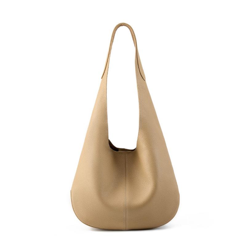 Shoulder Bag Large Capacity Tote Bag First Layer Real Cowhide Bucket Bag Underarm Women's Bag