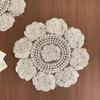 Round Lace Placemats Rose Placemat, Embroidered Coaster Place Mat, Retro European Style Table Decor Doily for Tea Cup Vase Dining Decoration