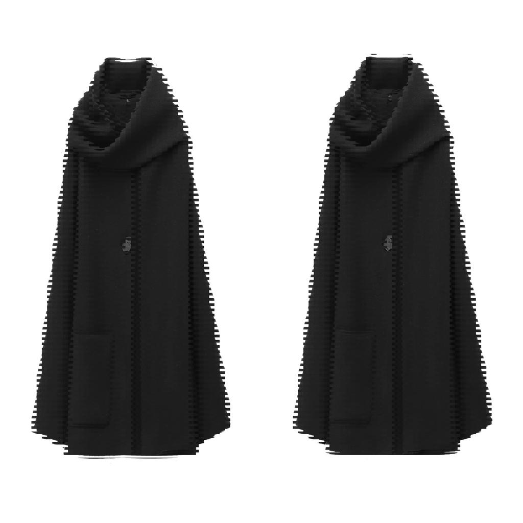 Autumn New Women's Clothing European and American Style French Design Sense Blended with Scarf Coat Coat