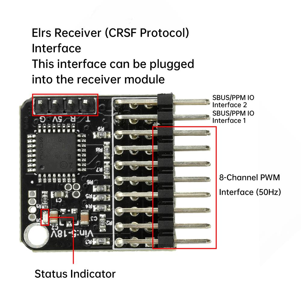 DC 5-18V 8-Channel Signal Converter PWM Conversion Module CRSF/PWM/SBUS/PPM Signal Conversion For FPV Drone Receiver