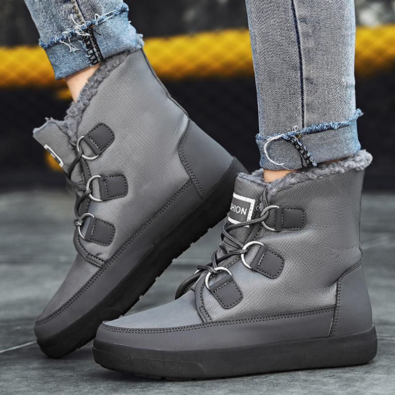 fashion Snow Men Boots Lace-Up Shoes Man Comfortable Men's Winter Boots Platform Ankle Boots Waterproof Men Shoe Footwear Work Shoes