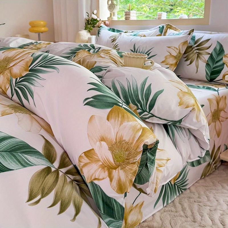 3-Piece Duvet Cover Set with 2 Pillowcases, Breathable Polyester, Machine Washable, Zipper Closure No Duvet Insert