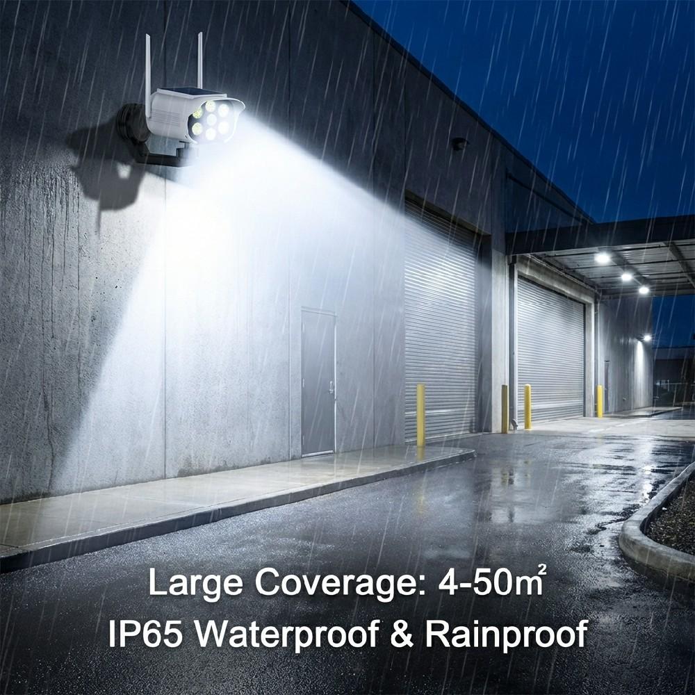 Solar Powered Virtual Camera Safety Light, Two-way Fixture, Multi Style Motion Sensor Waterproof Fence Outdoor Platform Floodlight