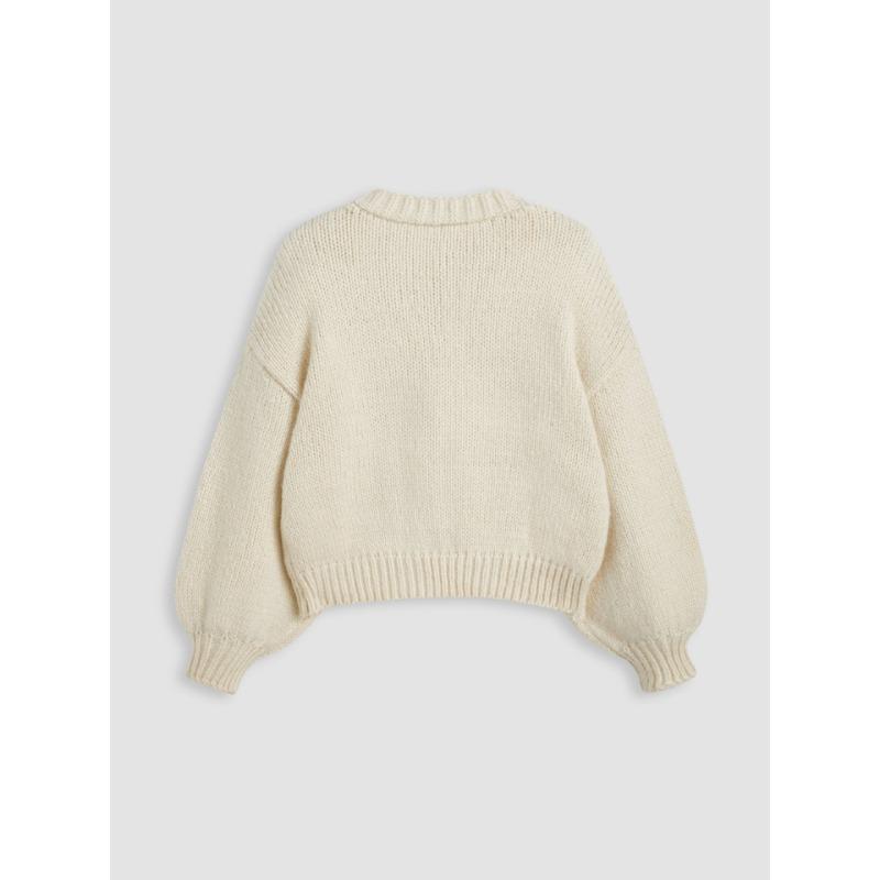 Women's Autumn and Winter New Sweet and Spicy Style V-neck Woolen Knitted Cardigan Loose Trend Cherry Decoration Single-breasted Woolen Knitted Tops