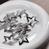 Y2K Silberner Stern Haarspangen für Mädchen Metall Stern Kopfschmuck Süße Schnapp-Haarnadeln Punk Haarspangen Accessoires