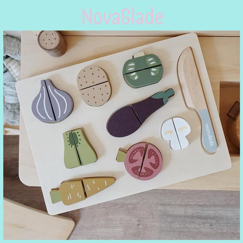 Childrens Wooden Vegetable Cutting Puzzle For Kids Educational Toy Playset