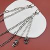 Zinc Zinc Zinc Alloy Skull Waist Chain Gothic Skull Pants Chain Personality Tassel Jeans Chain  Male
