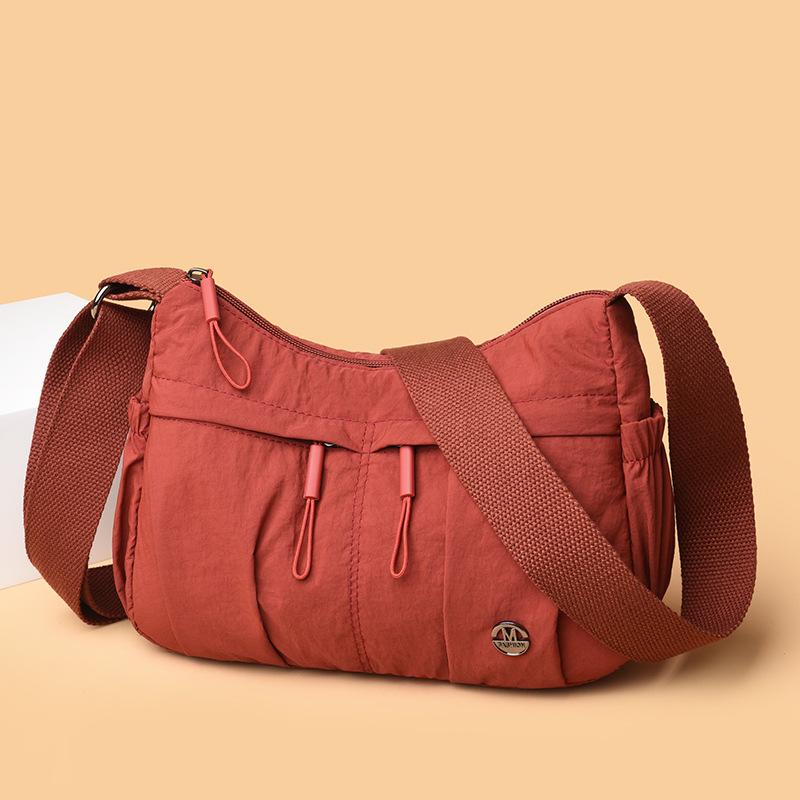 Waterproof Nylon Shoulder Bag Women Fashion Large Capacity Lightweight Crossbody Purse Simple Versatile