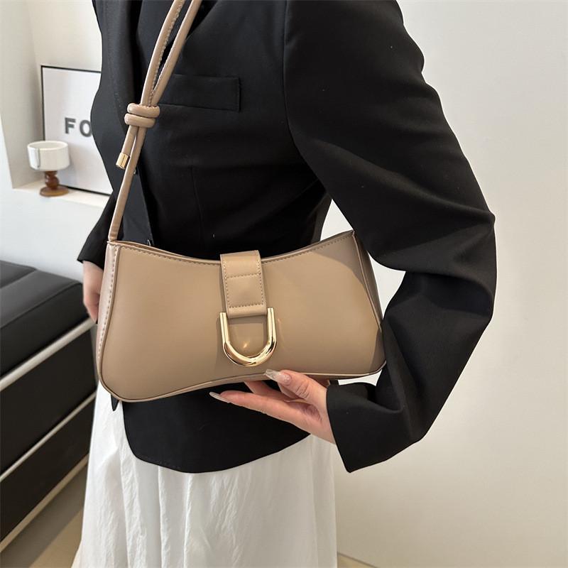Stylish Minimalist Casual Single Shoulder Bag Underarm Bag With Contrast Stitching Elements