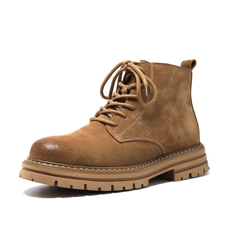 High Quality Genuine Leather Men Chelsea Boots Ankle Boots for Men Trendy Motorcycle Boots High-top Hiking Work Casual Men Botas