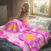 Pink Butterfly Flannel Blanket Warm Soft Halloween Christmas Decorative Couch Warm Cozy All-Season Gift