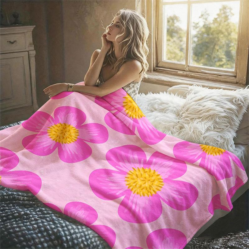 Pink Butterfly Flannel Blanket Warm Soft Halloween Christmas Decorative Couch Warm Cozy All-Season Gift