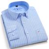 Men's Solid Oxford Long Sleeve Dress Shirts Patch Chest Pocket Regular Fit Spring Fall Smart Casual Button Down Shirts