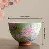 65ml Chinese Enamel Color Ceramic Tea Cup Peony Master Cups Household Palace Flower Teacup Set Portable Mini Tea Bowl Teaware