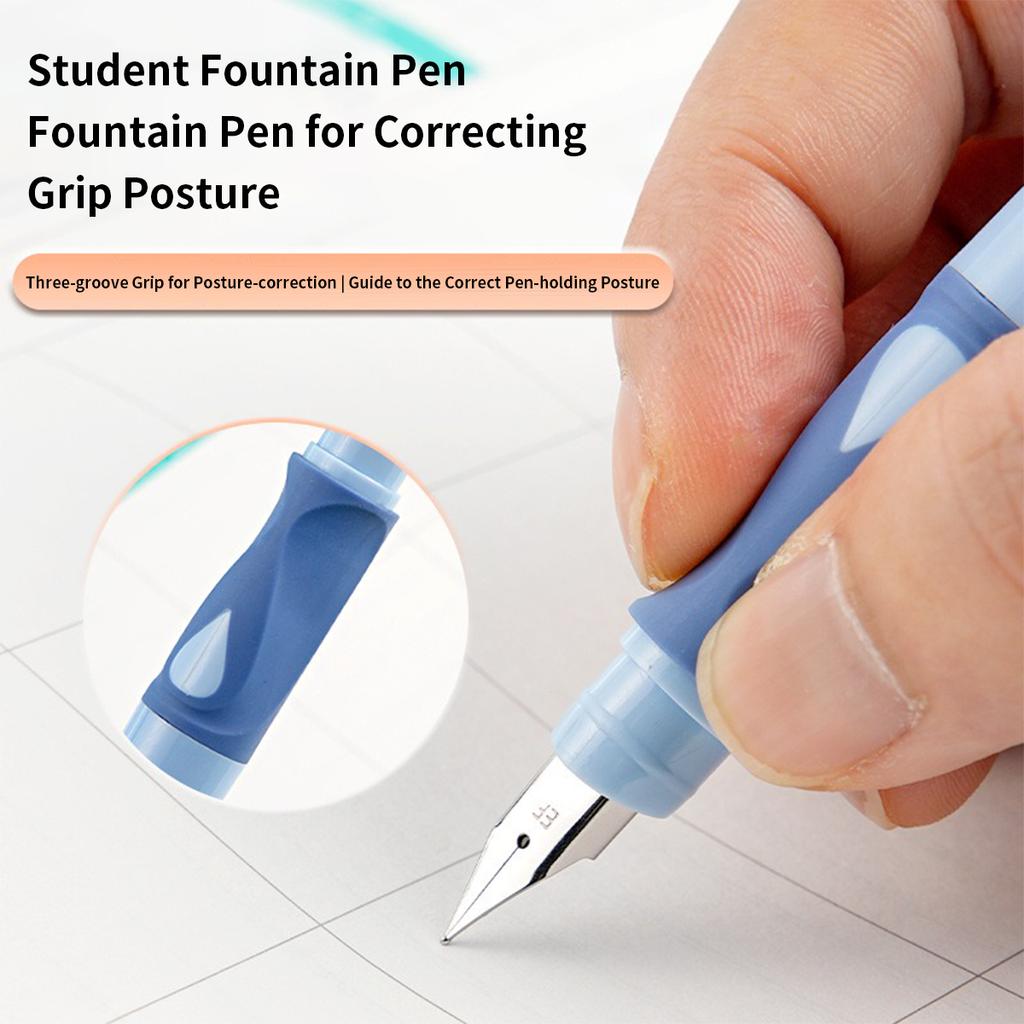Kawaii Stance Pen Soft Grip, Erasable Replaceable Ink Children's Writing Posture Training Pen School Student Stationery Supplies