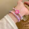 Bohemian soft pottery handmade beaded flower bracelet small fresh holiday style bracelet sweet fashion versatile jewelry