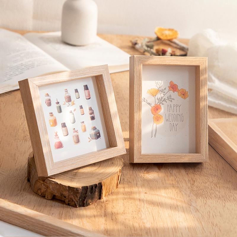 Wooden Photo Frame 5/6/7/8 Inch Picture Frames Wall Hanging Photo Display Stand Wedding Pictures Frame Office Home Decor