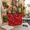Christmas Pattern Tote Bag Festive Large Capacity Casual Daily Carry Handbag