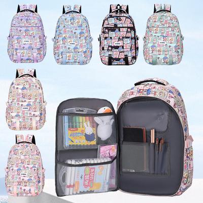 Girls Schoolbag Cartoon Fashion Primary School Students Cute Graffiti Large Capacity Backpack Multi-functional Bag