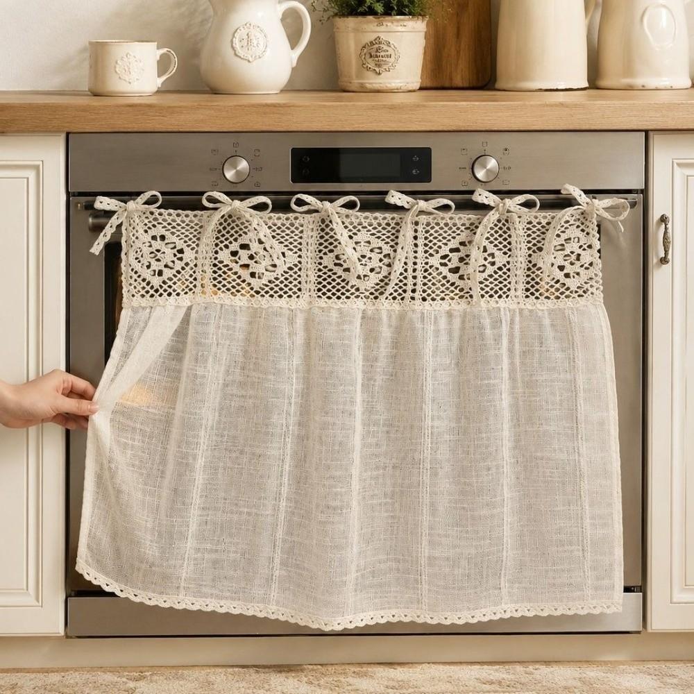 Handmade Kitchen Stove Cover Skirt Bow Tie Stove Decor Valance Cabinet Window