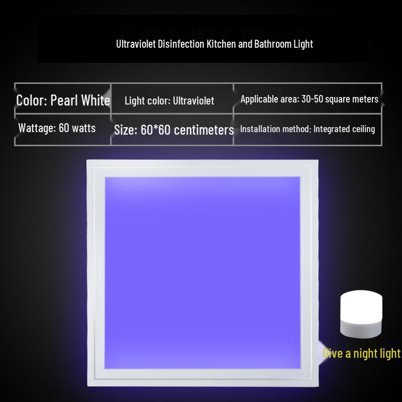 Ceiling-Mounted Ultraviolet Germicidal Panel Light for Bathroom & Kitchen
