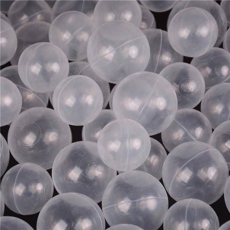 50pcs/lot Baby Safety Transparent White Plastic Pool Ocean Balls Funny Toys