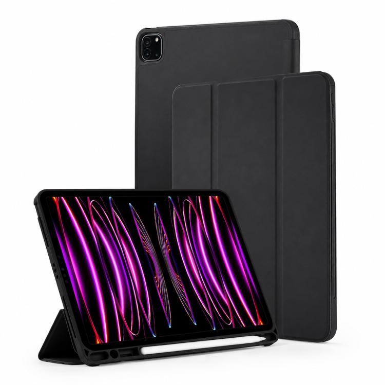 Tri-Fold Stand Soft Touch Smart Wake/Sleep Tablet Cover With Pencil Slot For iPad Mini 2024 / 2021, Anti-Drop PU Silicone Protective Case