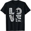 Distressed I Love Badminton Theme Graphic Design T-Shirt(1)