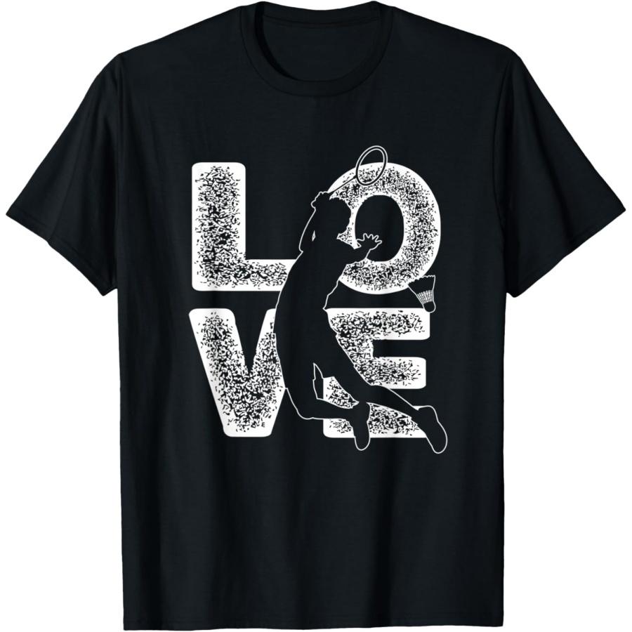 Distressed I Love Badminton Theme Graphic Design T-Shirt(1) XXXXXL чёрный