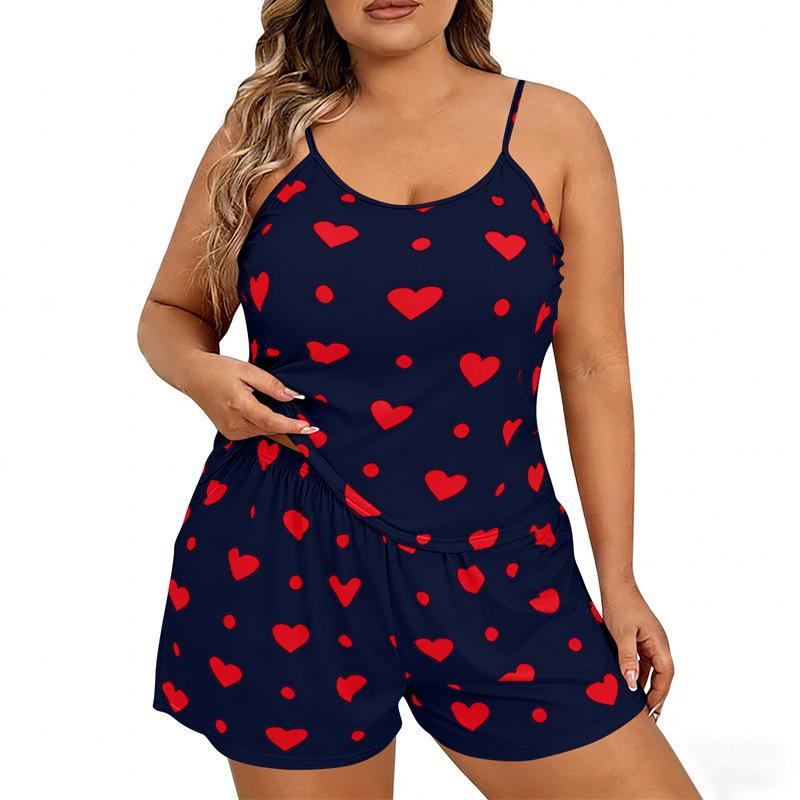 European & American Style Summer Pajama Set - Large Size Women's Camisole & Home Wear for All Seasons