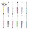 Handmade Jewelry Writing Pens DIY Beadable Pen, Bling Rhinestones And Faux Pearls Beaded Gift Ideas Black Ink Ballpoint Pen for Office School Supplies