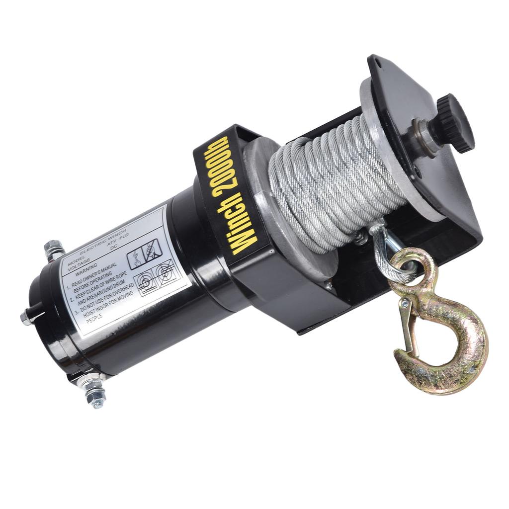 12V 2000LBS Elektrische Winde Stahldrahtseilzug Kranwinden-Controller-Kit mit Legierungshaken