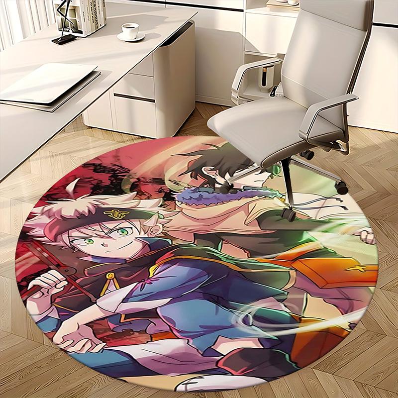 1 Stück Anime-Design Runder Teppich - Bürostuhlmatte, Rutschfester Teppich für Heimdekoration, Wohnzimmer, Schlafzimmer, Spielzimmer