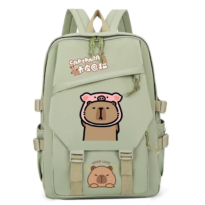 New Kapibara cute emoji print college light style primary and secondary school students spine bag