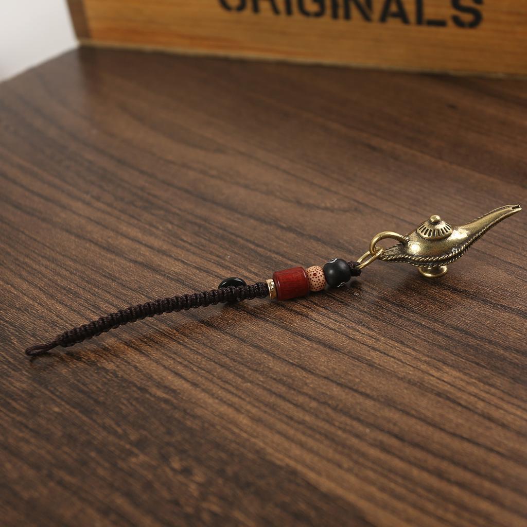 Brass Search Banner Magic Lamp Pendant Imitation Brass Retro Keychain Pendant Auspicious Retro Brass Accessories Pendant