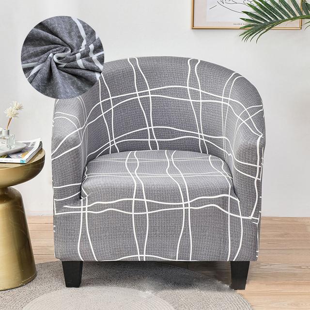 Levivel Club Chair Slipcover Stretch Armchair Printed Tub Chair Cover Living Sofa Cover Spandex Couch Cover Designed For Bar Counter Family Room