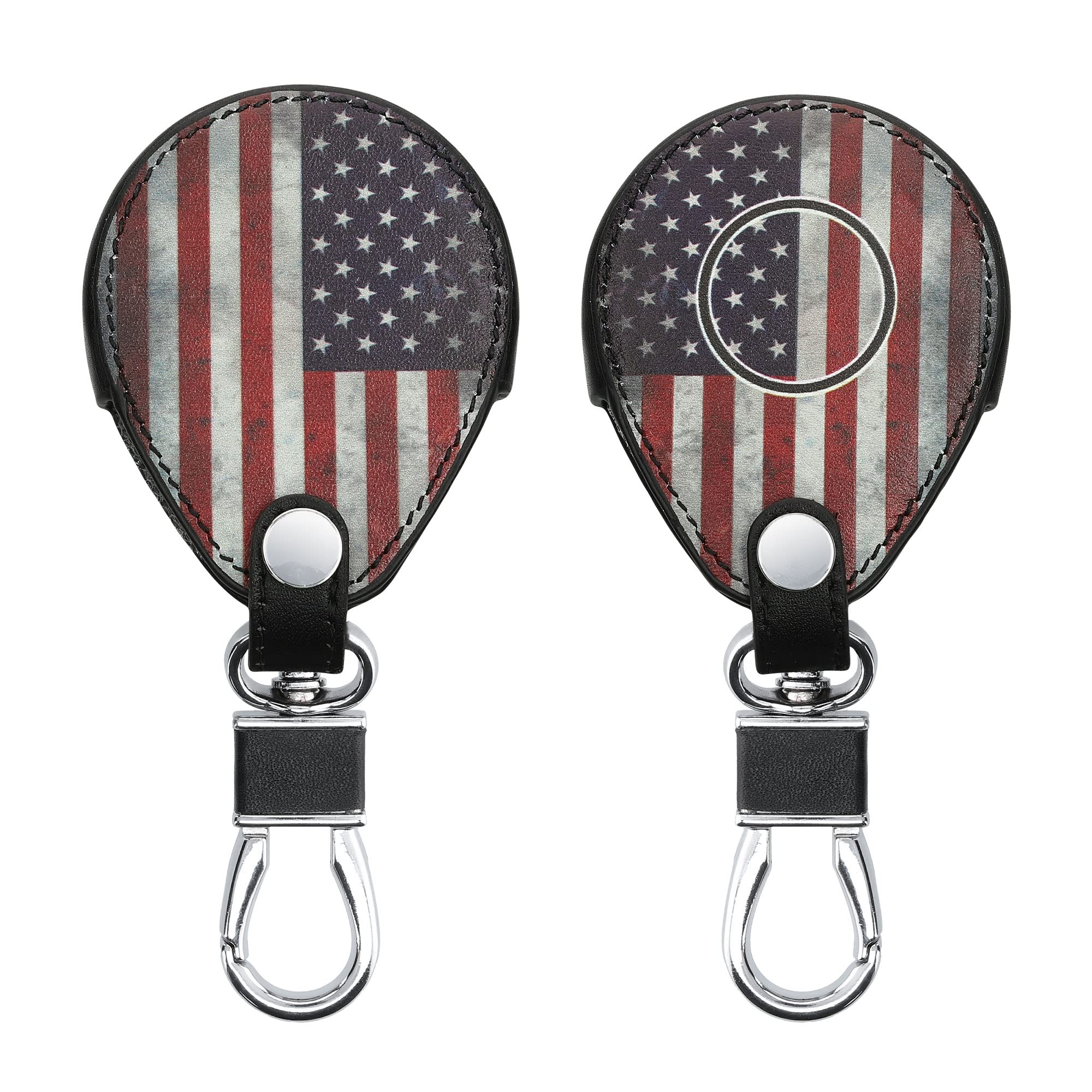 

kwmobile Harley Davidson Motorcycle Key Compatible Key Case - Key Cover Protective Case Key Case Car Key - PU Leather Blue/Red/White