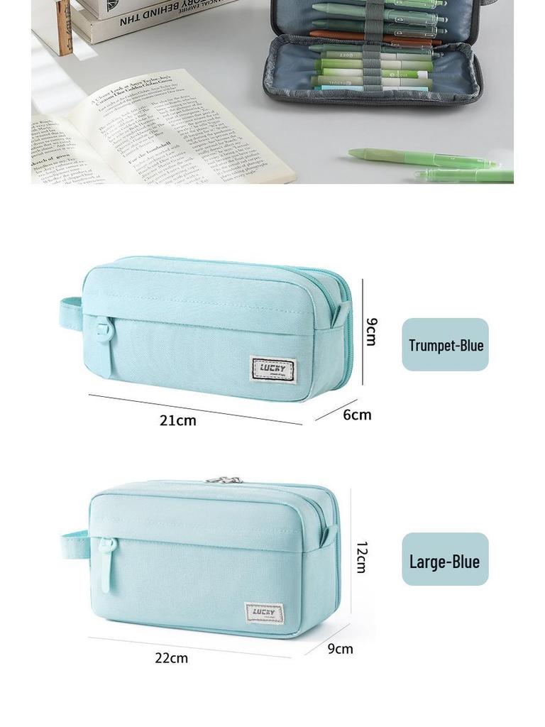 Oxford High-Gloss Pencil Case for Students, Large Capacity Double-Sided Stationery Bag